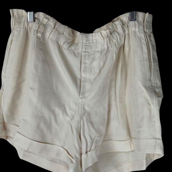 Rails Monte Oat Linen Blend Pull On Cuffed High Waist Shorts Sz L - Picture 4 of 9